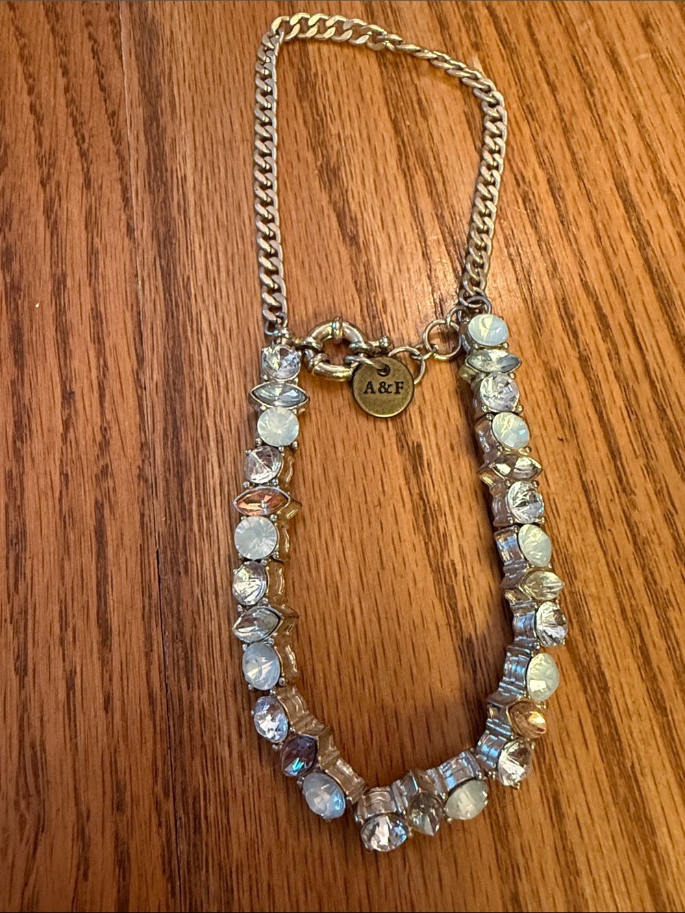Abercrombie & Fitch Gold-Tone Bracelet with Clear Stones